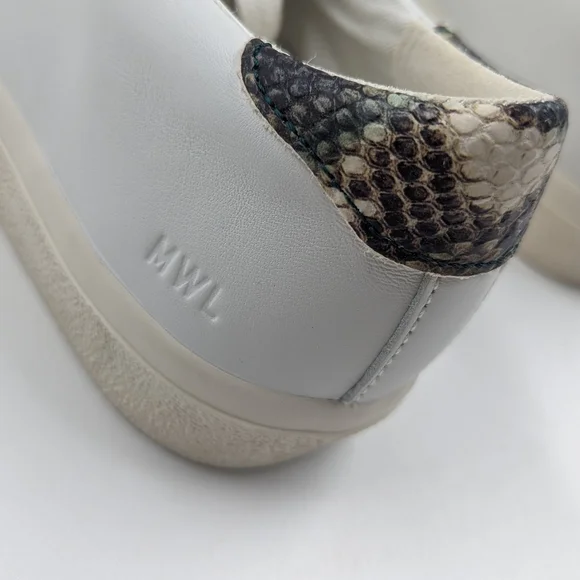MADEWELL Sidewalk Low-Top Leather & Snake-Print Sneakers NWOB Sz 9 - Picture 6 of 14